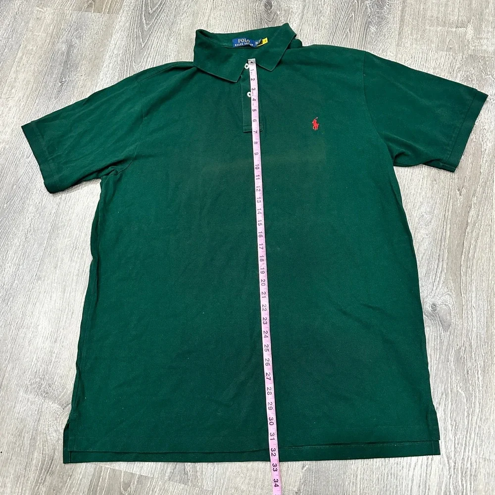 Polo Ralph‎ Lauren Polo Shirt Men's 2XLT Green Breathable Red Pony Casual Shirt